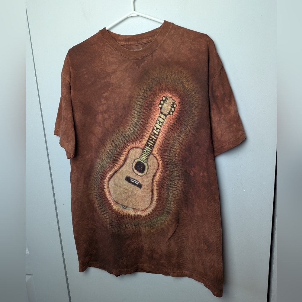 THE MOUNTAIN Vintage Tie Dye Men T-Shirt Size L 100% Cotton Made In USA Brown